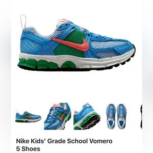 Kids Nike Vomero 6 Sneakers - Blue, Green, and Red